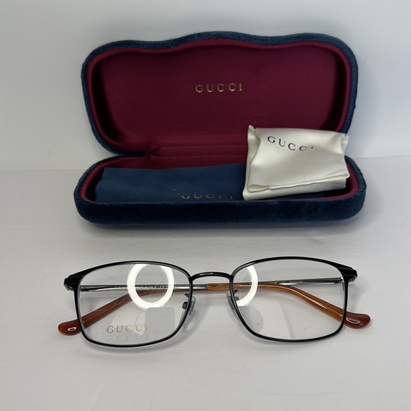 Auth - Gucci GG0579OK 002 Eyeglasses Men's Brown/Gold Full Rim Optical Frame 53… - Picture 6 of 15